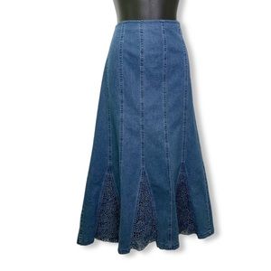 Vintage | Denim midi skirt